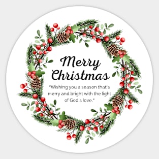 Merry Christmas Round Sticker 36 Sticker